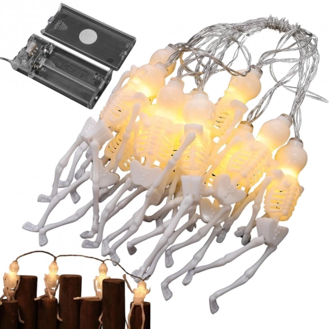 Halloween LED-Girlande mit Skeletten