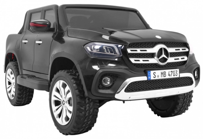 Mercedes Benz Klasse X für Kinder schwarz + Fernbedienung + 4x4 + MP4 + Träger für Gepäck + LED + EVA