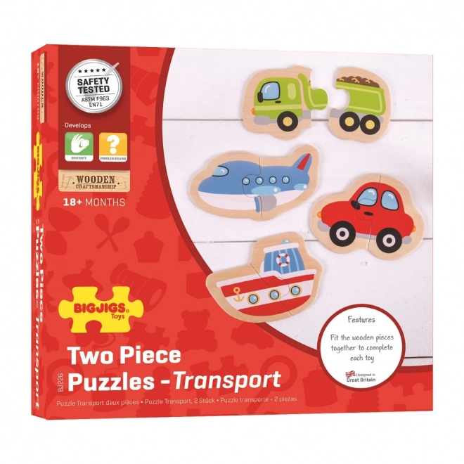 Bigjigs Toys Einfaches Puzzle Fahrzeuge