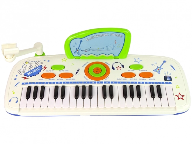 Elektrische Kinder Tastatur Piano Blau MIT Noten USB MP3