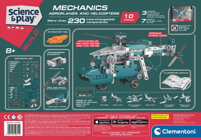 Clementoni Science&Play Mechanik Labor Flugzeuge und Hubschrauber 10 in 1