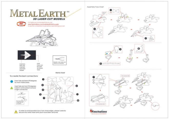 Metall Erde 3D-Puzzle F-22 Raptor