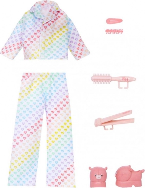 Verspielter Pyjama mit Regenbogen-Herzchen