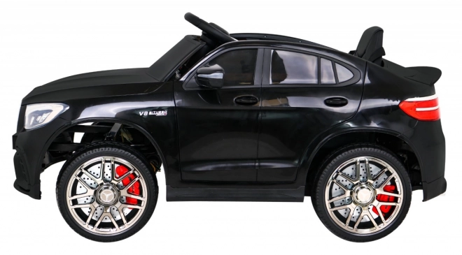 Mercedes Benz GLC63S für Kinder schwarz + Fernbedienung + 4x4 Antrieb + MP3 LED + EVA + langsamer Start