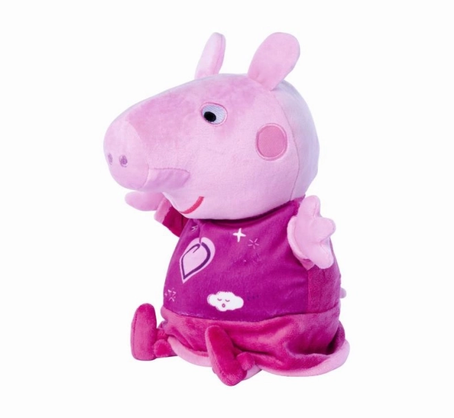 Peppa Pig 2-in-1 Kuscheltier mit Schlaflied und Licht, rosa, 25 cm