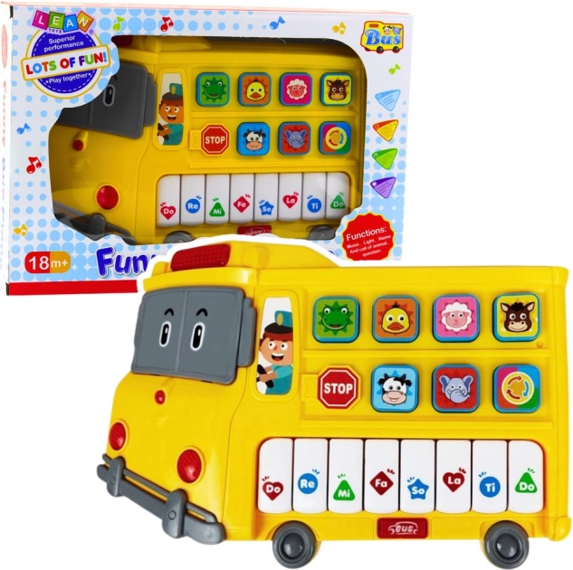 Lehrreiches elektrisches Kinderklavier Bus – gelb