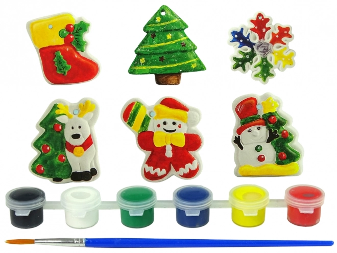 Weihnachtliche Gipsmalerei-Set für Kinder