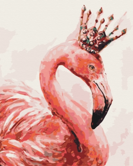 Malen nach Zahlen: Flamingo mit Krone