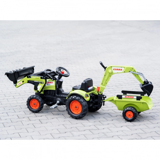 Schlepper Claas Arion mit Lader, Bagger und Anhänger