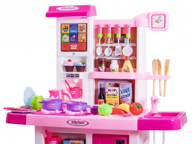 Interaktive Kinderküche mit Kühlschrank – rosa