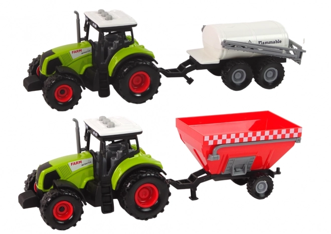 Großer Traktor mit LED-Lichtern und Geräuschen - Set aus 2 landwirtschaftlichen Maschinen
