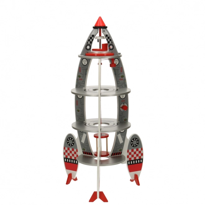 Holzrakete Raumfahrzeug Astronautenspielset