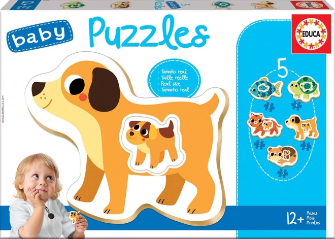 Educa Baby Puzzle Haustiere mit Jungen 5-in-1