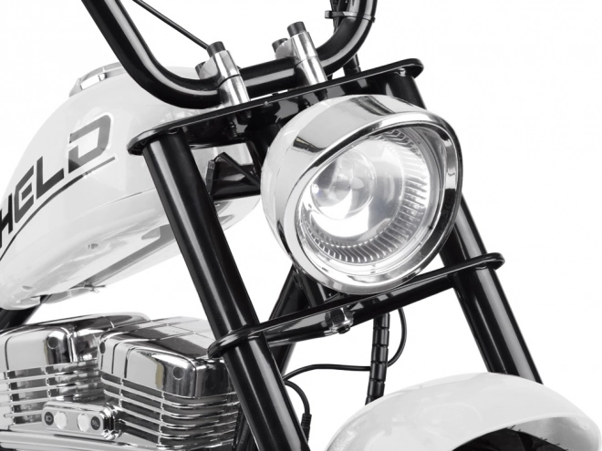 Elektrisches Chopper-Motorrad mit Batterie für Kinder – Weiß