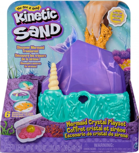 Kinetic Sand Meerjungfrau – glitzerndes Set mit Kristallbox, 480 g