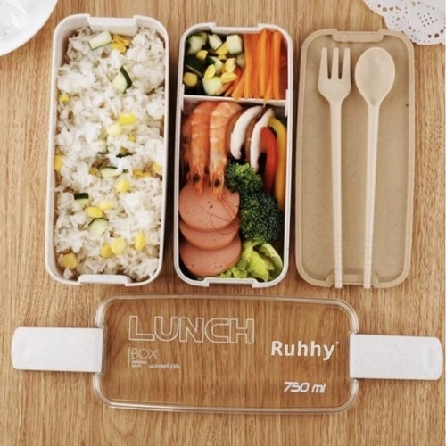 Ökologischer Lunchbox mit Besteck