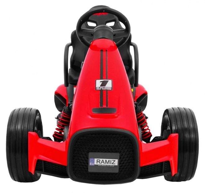 Kinder Gokart Bolid XR-1 mit Batterie Rot + verstellbarer Lenker + geformter Sitz