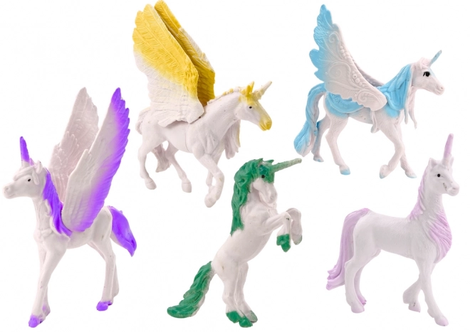 Set Einhorn Pegasus Figuren mit Magischen Flügeln - 6-teilig