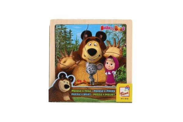 Holzpuzzle mit der Maus Mascha und der Bär 15cm