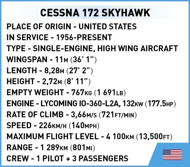 Bausteinmodell Cessna 172 Skyhawk Gelb