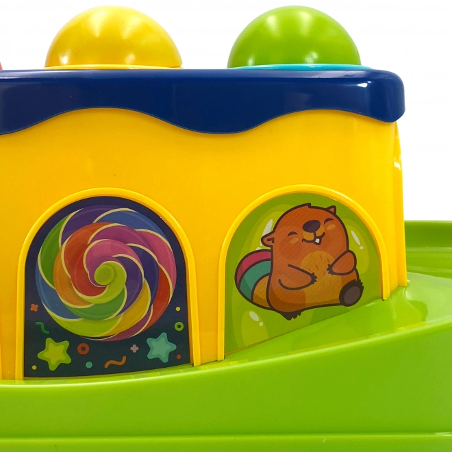 Bunte Holzklopfbank mit Hammer Montessori für Kleinkinder