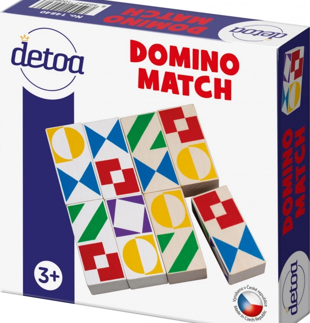 Gesellschaftsspiel Domino Match aus Holz in Schachtel
