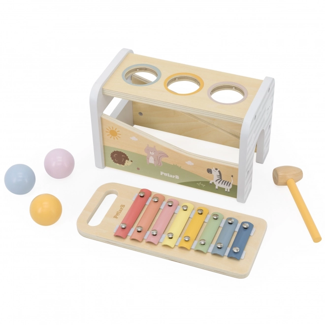 VIGA Holzspielset Schlagspiel + Xylophon 2 in 1
