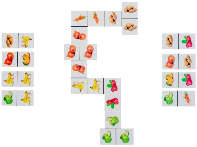 Just Jigsaws Obst und Gemüse Holzdomino 28 Teile