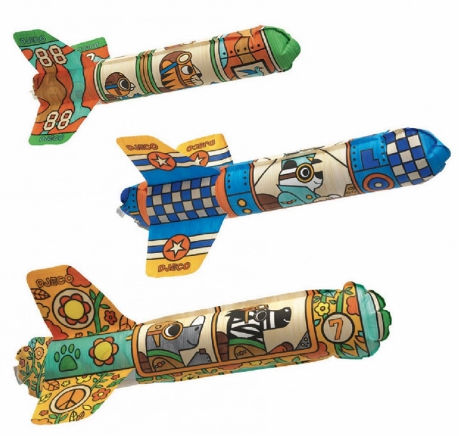 Raketen-Wurfset zum Ausmalen für Kinder