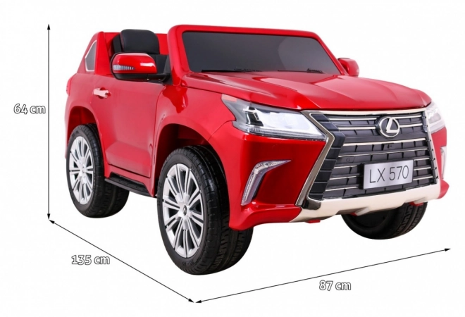 Lexus LX570 Lackiertes Auto für 2 Kinder Rot + Fernbedienung + EVA Räder + MP3 LED Radio