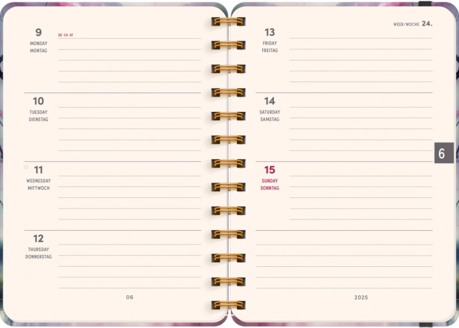 Spiralgebundener 18-monatiger Kalender Petito – Sakura 2024/2025