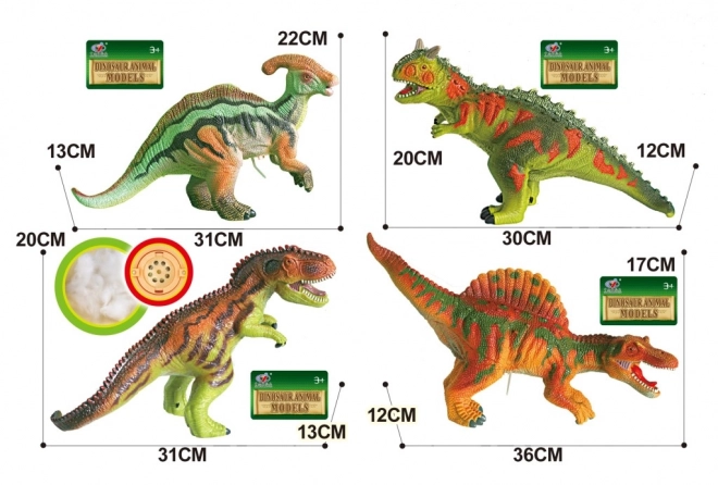 Weicher Dinosaurier 4 Arten 38 cm