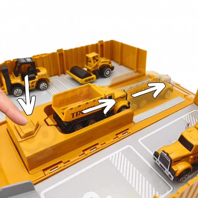 Woopie Baustellen-LKW 6 in 1 Set mit Kran und Fahrzeugen