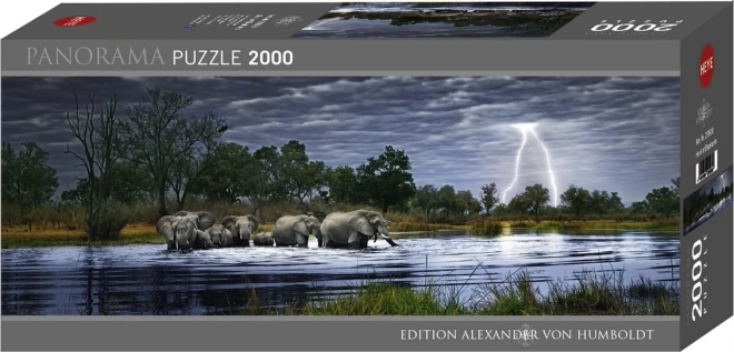 Panorama Puzzle Elefantenherde Botswana 2000 Teile