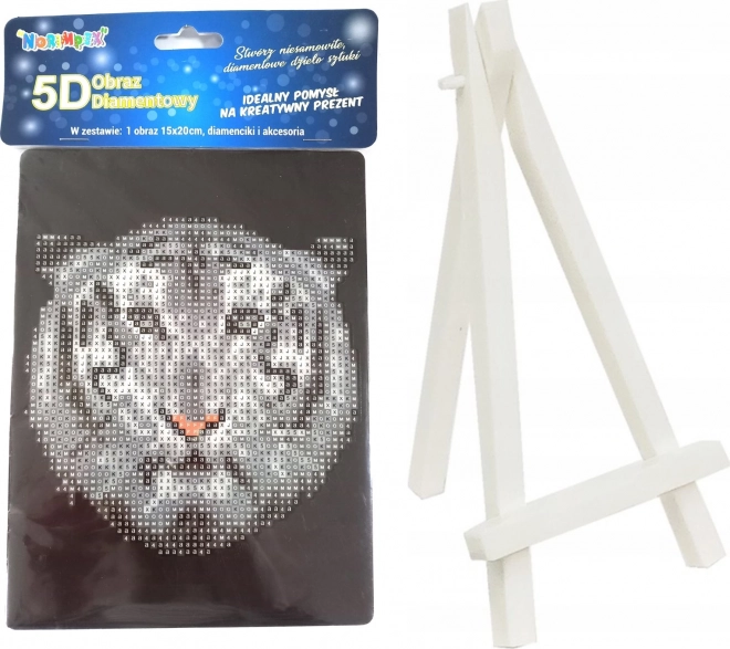 Diamantmalerei Weißer Tiger Kit für Kinder 15x20 cm mit Ständer