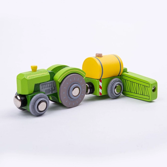 Traktor mit Anhänger grün von Bigjigs Rail