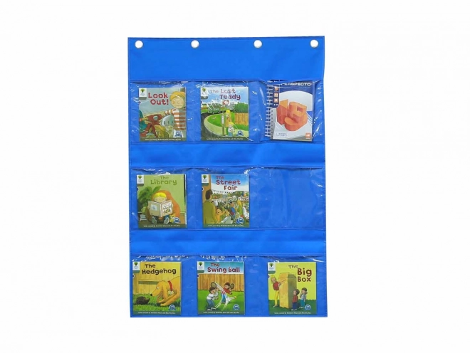 Masterkidz Stoffbogen zum Aufhängen mit Taschen für Bücher und Bilder Blau