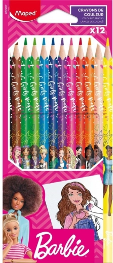 Buntstifte Maped mit Barbie-Motiv, 12 Stk.