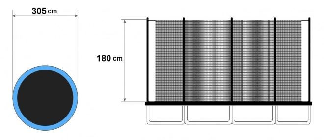 Universal Innen-Sicherheitsnetz für Trampoline 305cm