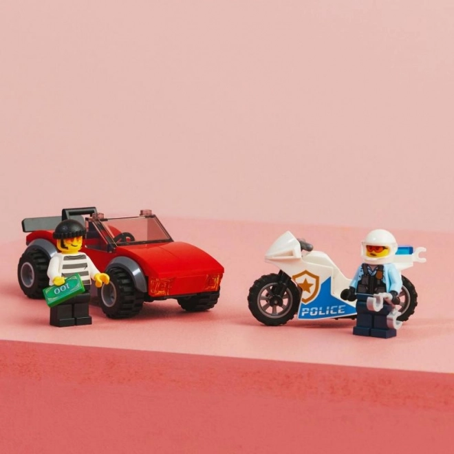 Lego City Polizeimotorrad Verfolgungsjagd bei Auto