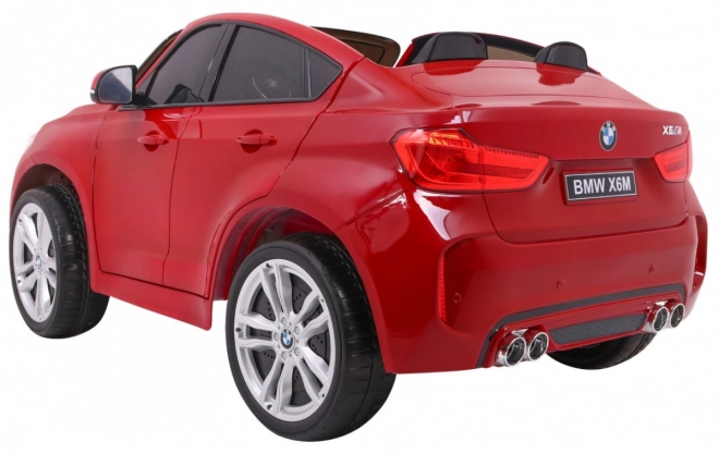 BMW X6M XXL pro 2 Kinder Rot Lack + Fernbedienung + Ökoleder + Sicherheitsgurte + langsamer Start + MP3 + LED