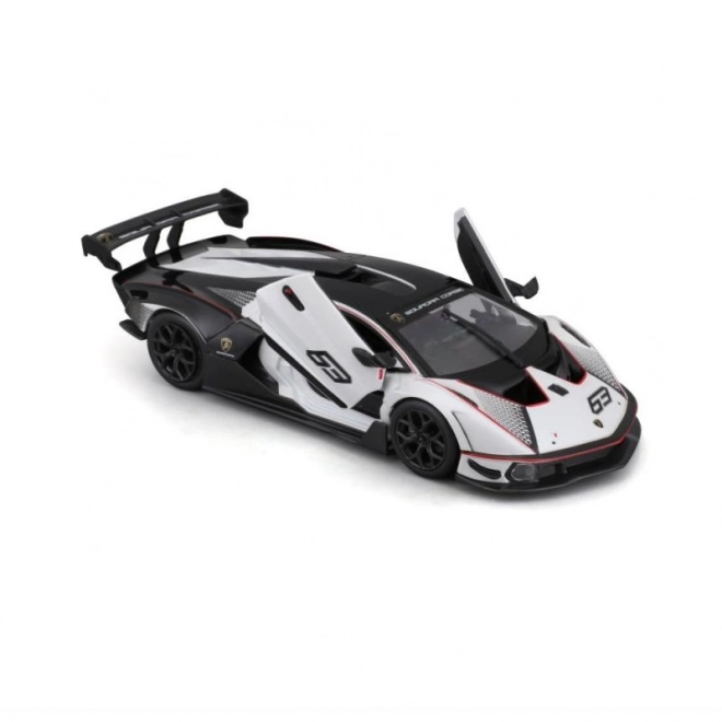 Lamborghini Essenza SCV12 Rennauto Modell Weiß von Bburago im Maßstab 1:24