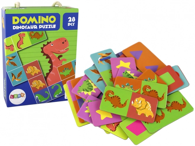 Doppelseitiges Domino-Puzzle Dinosaurier