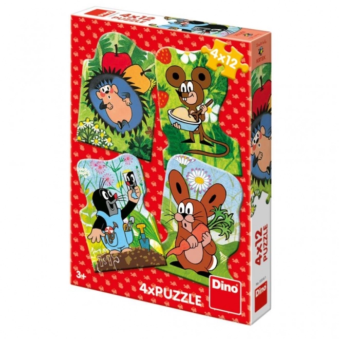 Dino Puzzle Der Kleine Maulwurf 4x12 Teile