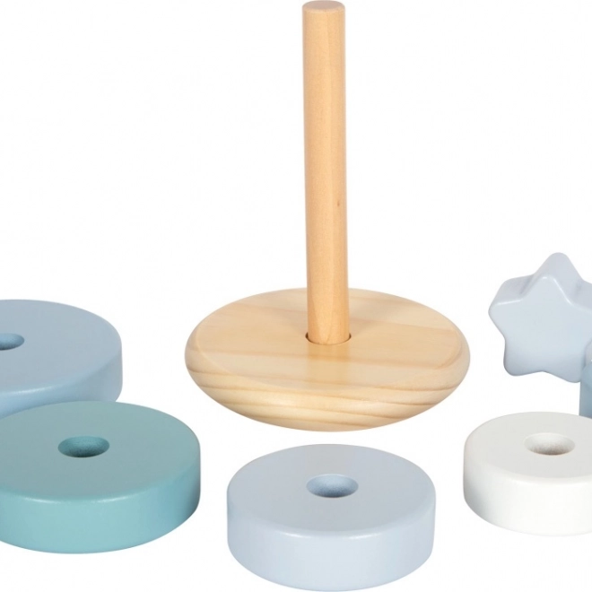Holzturm zum Stapeln Small Foot blau