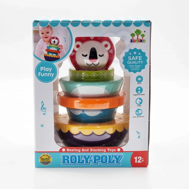 Woopie Baby Sensorisches Spiel Pyramidenstapel für Babys 6-teilig