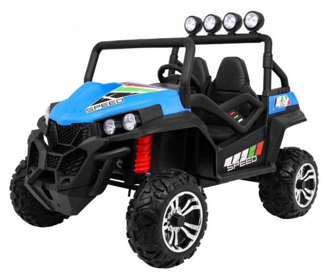 Grand Buggy Strong Lift pro Kinder Blau + Antrieb 4x4 + Fernbedienung + Gepäckträger + Radio MP3 + LED-Diode