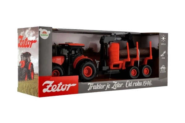 Traktor Zetor mit Anhänger und Ladearm