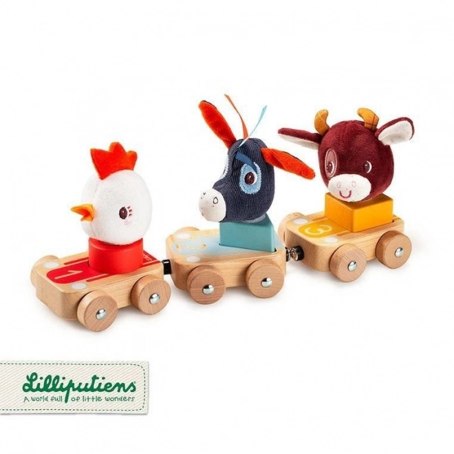 Lilliputiens - Set aus 3 Holzautos - Bauernhof