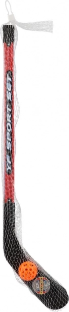 Set von Hockeyschlägern für Feldhockey mit Floorballball und Puck